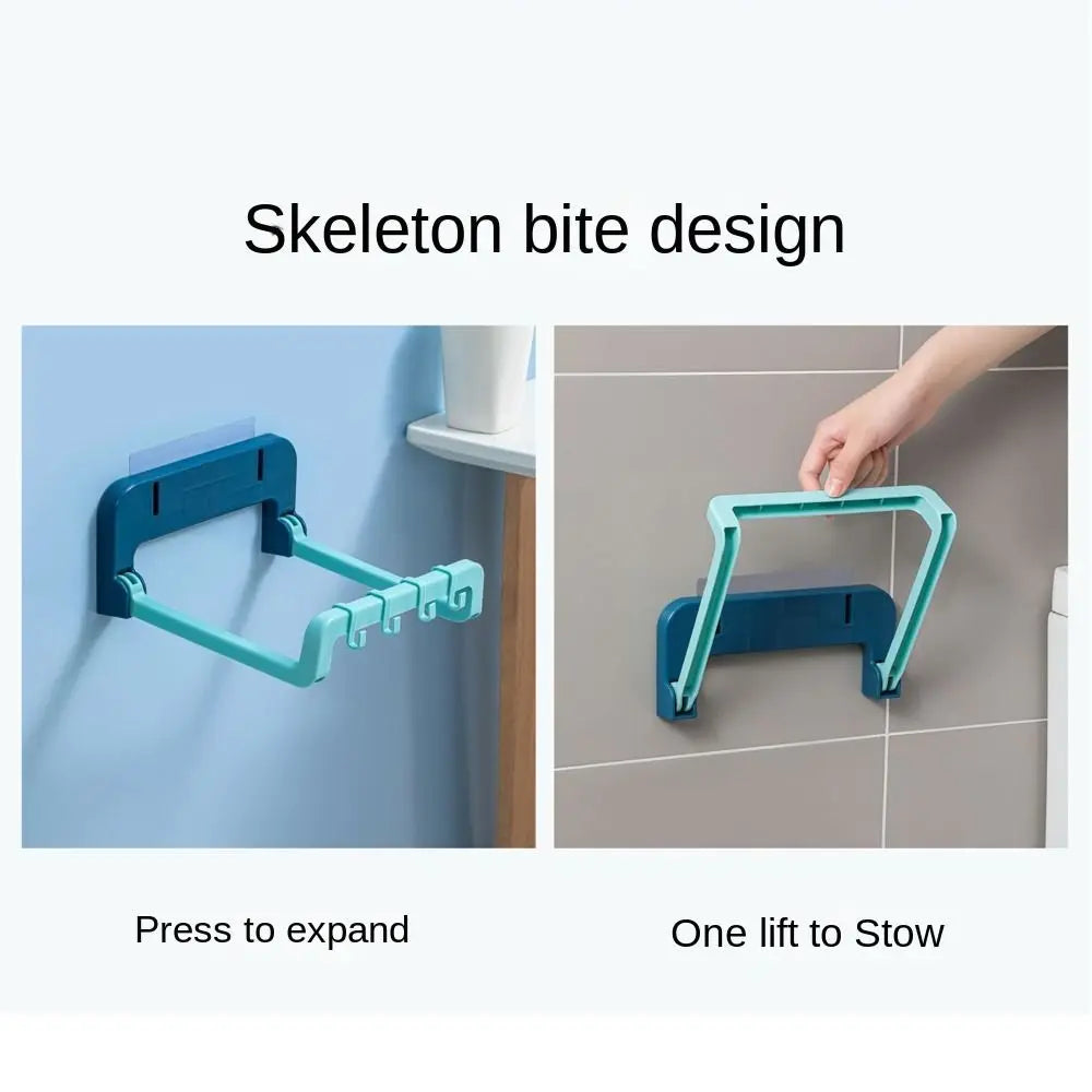 Portable Foldable Washbasin Storage Rack Wall-mounted Basin Bracket without Drilling Home Bathroom Storage Hook Quake