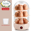 Portable Automatic Power Off Egg Boiler Multi-layer Mini Breakfast Machine with Measuring Cup Egg Steamer for Home Dormitory Quake Triple-layer