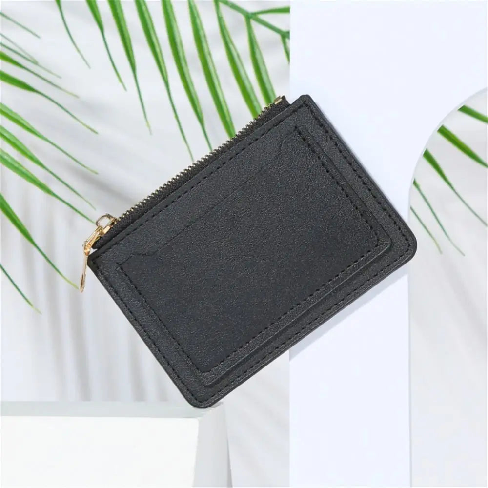 Women Mini Coin Purse PU Leather Short Wallets Card Holder Fashion Zipper Pouch Girls Money Bag Quake