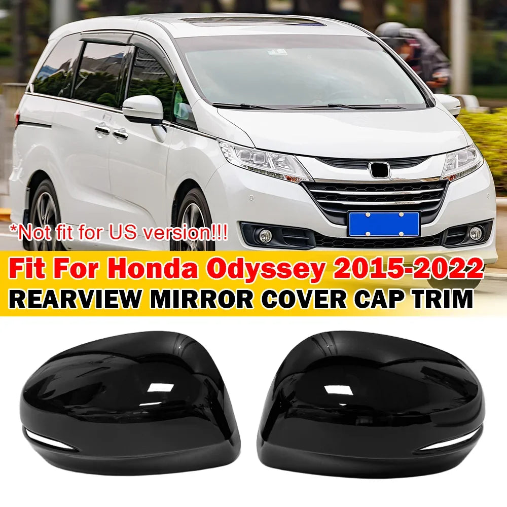 For Honda Odyssey 2015-2022 Car Sticker Rearview Side Mirror Cover Wing Cap Exterior Door Rear View Case Trim Carbon Fiber Look Quake