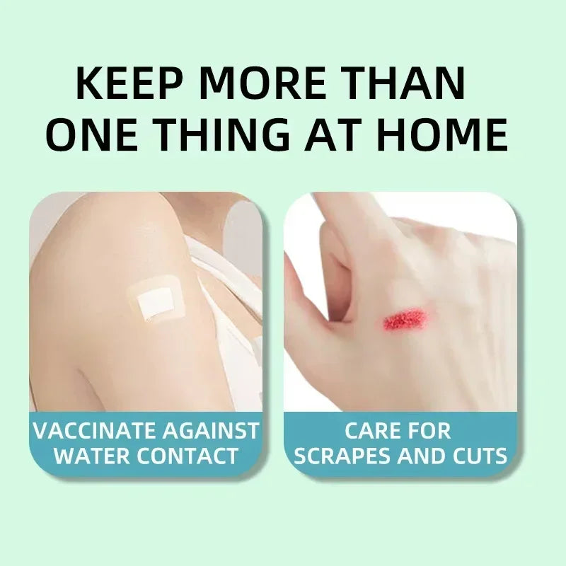 Waterproof PU Adhesive Band-Aid Stickers, 50pcs Square Protective Bandages 38mm x 38mm, Transparent First Aid Wound Dressings Quake