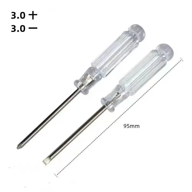 1pcs Mini Transparent Handle Screwdriver Portable Phillips Slotted Screwdriver for Home Repair DIY Hand Tool Quake 2pcs