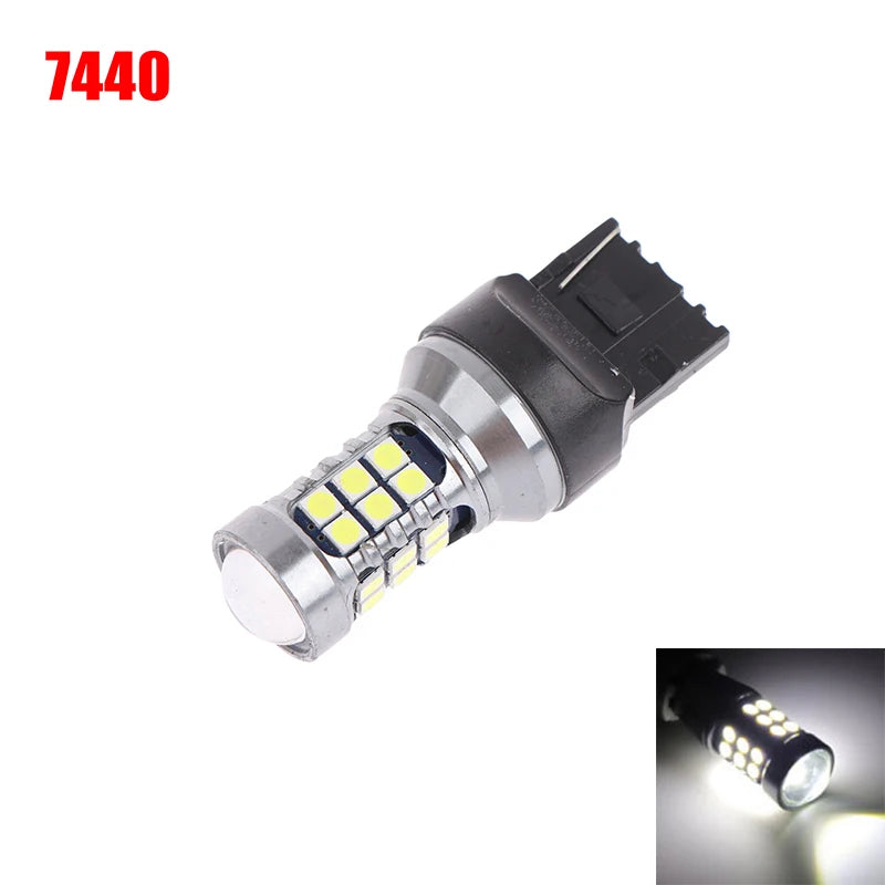 1Pc T20 LED 7440 7443 Led WY21W W21W Led Bulbs Car LED Bulbs Signal Lamp T20 27SMD 3030 Backup Brake Reverse Parking Lamp Quake 7440 White