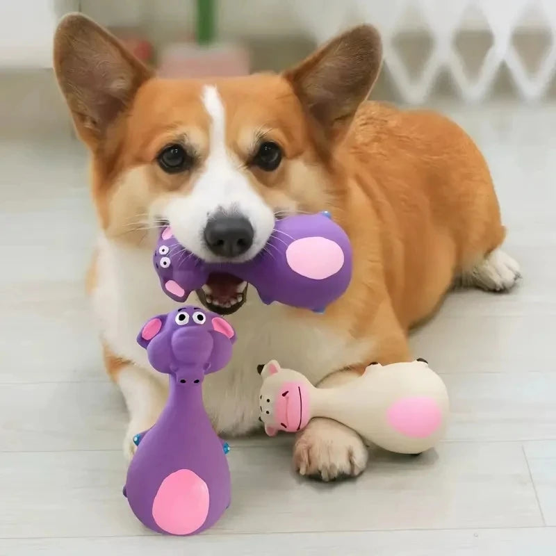 Soft Rubber Chew Toys Four Styles Squeaky Interactive Throwing Toys Cute Fun Pet Toys Quake