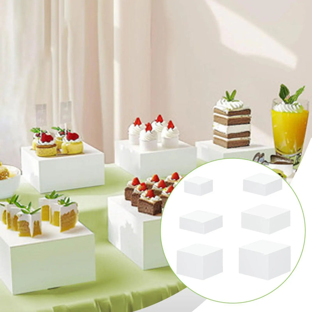 Cube Buffet Display Stand Hollow Base Stackable Riser Box Buffet Food Display for Jewelry Toy Retail Quake