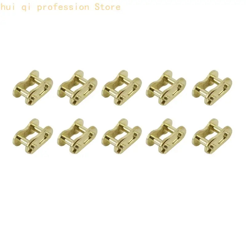 Chain Connector Chain Joining Clip 10 Pack, Gold Metal Part for Motorcycle Repair, Spare Supply, and Routine Service H8WE Quake 520 CN