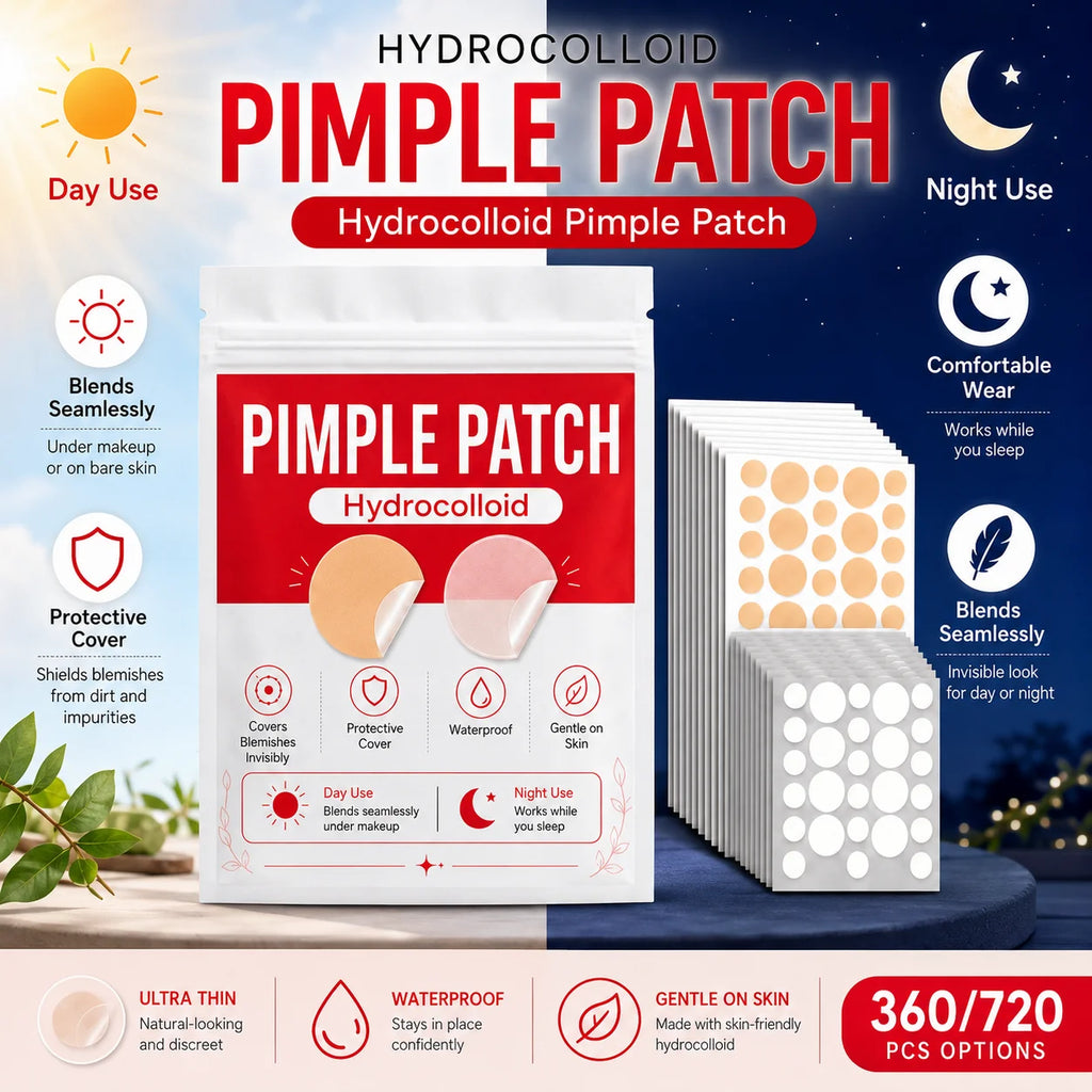 360/720Pcs Hydrocolloid Facial Concealer Patches, Nude & Clear 2 Shades, Invisible Blemish Cover Stickers, Day & Night Use Quake