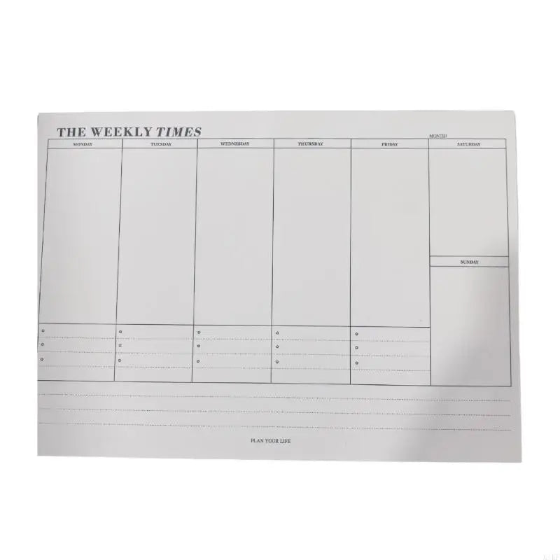 Tearable Weekly Planner Notepad 60 Sheets Paper Note Memo Pad 24.5X17.5cm For Daily Schedules Task Note Organization K1KF Quake black and white simp CN