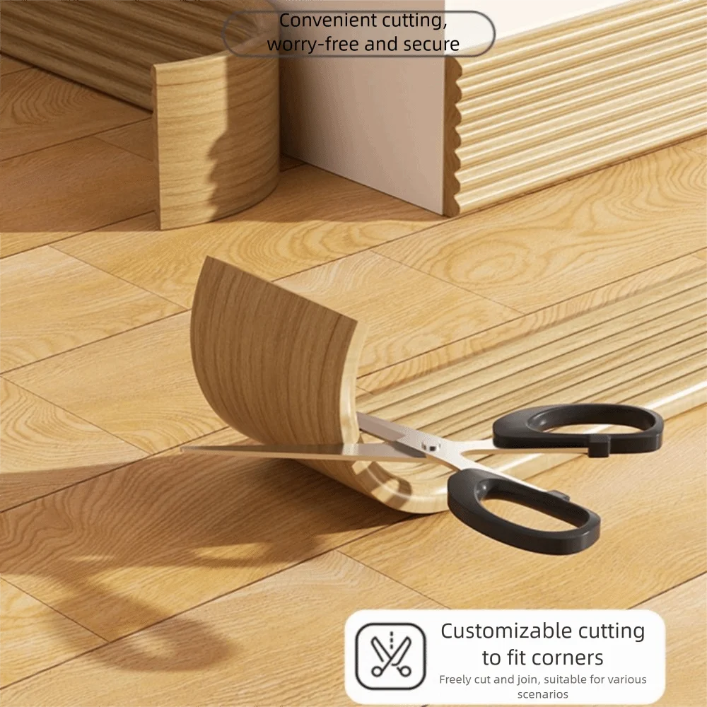 High Quality Thickened Wall Baseboard Anti-collision Self Adhesive Molding Trim 3D Soft Decoration Strips Bedroom Quake