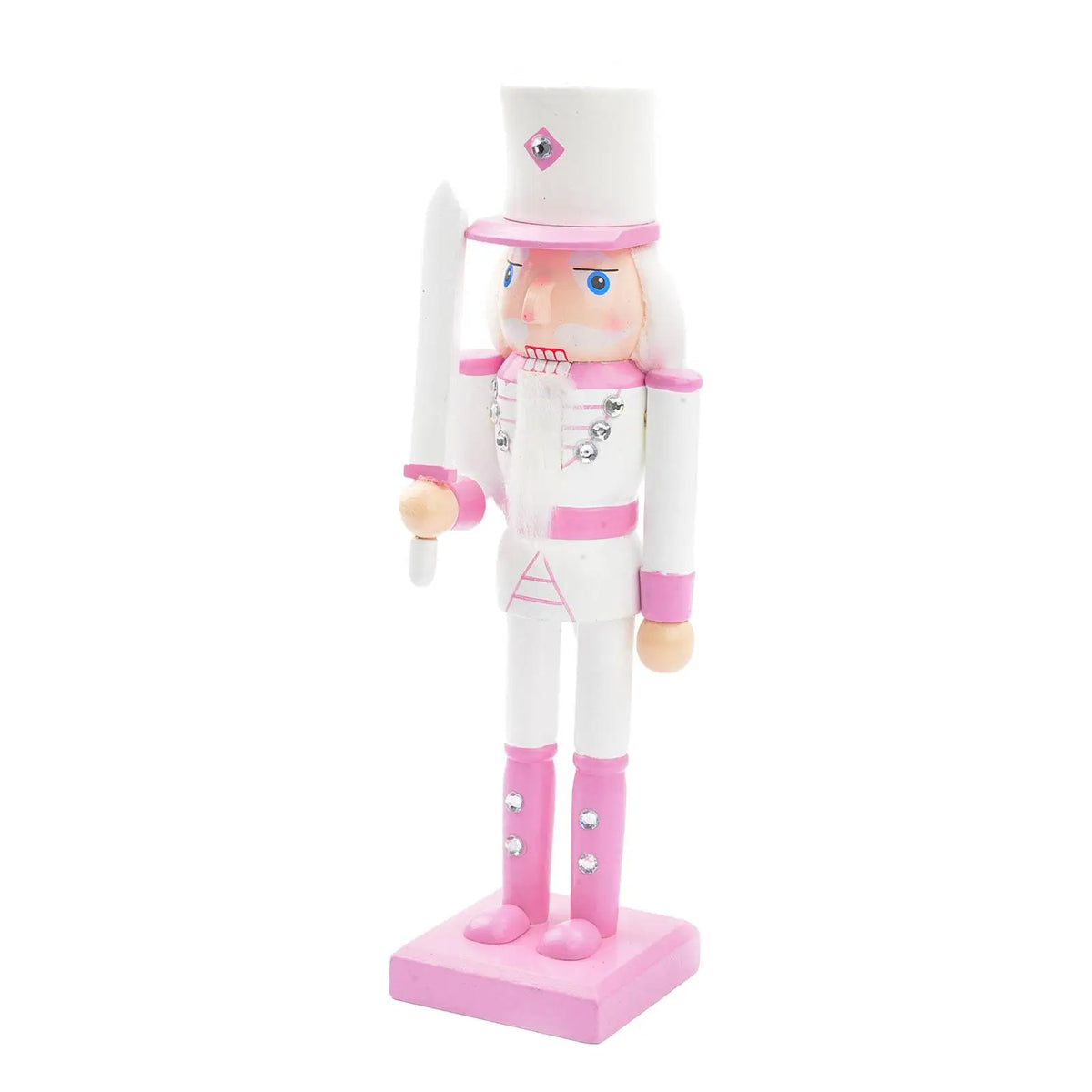 Nutcracker Figurine Photo Props Christmas Decor Christmas Nutcracker Soldier for Party Festival Holiday Christmas Tree Birthday Quake WhiteSword