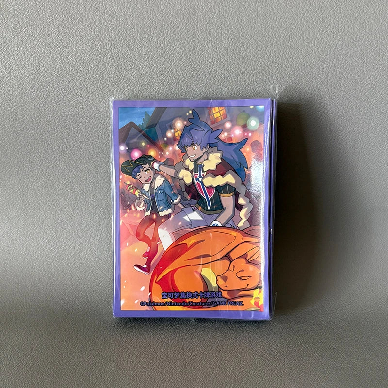 Genuine Pkm TCG Card Sleeves 64PCS Protective Set Nessa Marnie Design Glossy Finish Trading Card Game Accessories Collector Gift Quake dan di