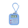 Multifunctional Mini Calculator 8 Digits Display Portable Keychain Calculator Lightweight Silent Button Electronic Calculator Quake Blue