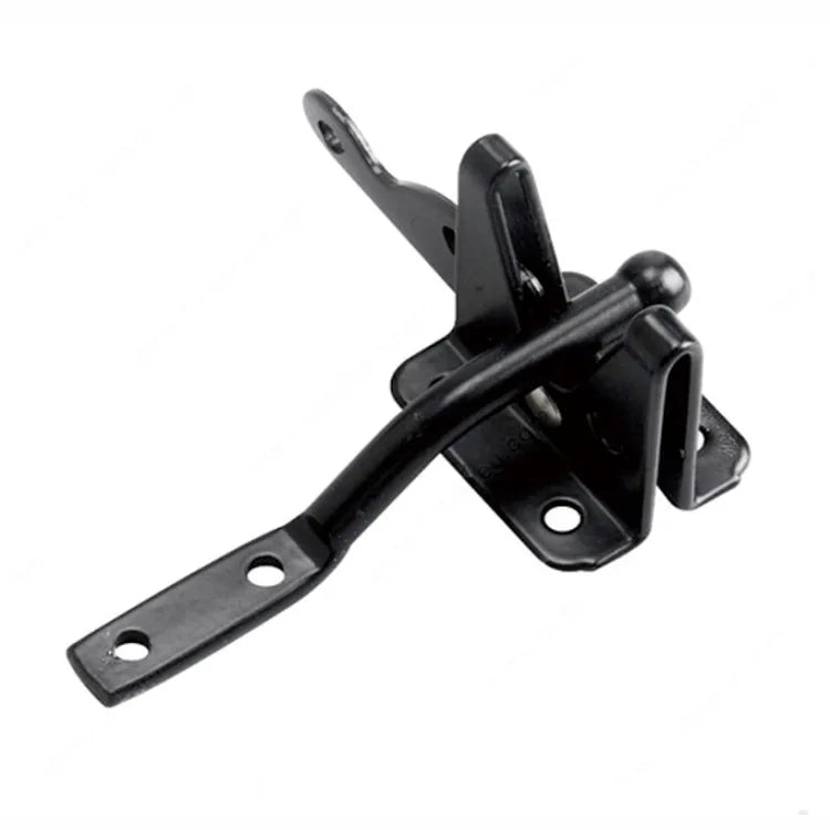 Self Locking Gate Latch Automatic Gravity Lever Fence Gate Lock for Wood Fence Gate Door Latches Steel Black Quake