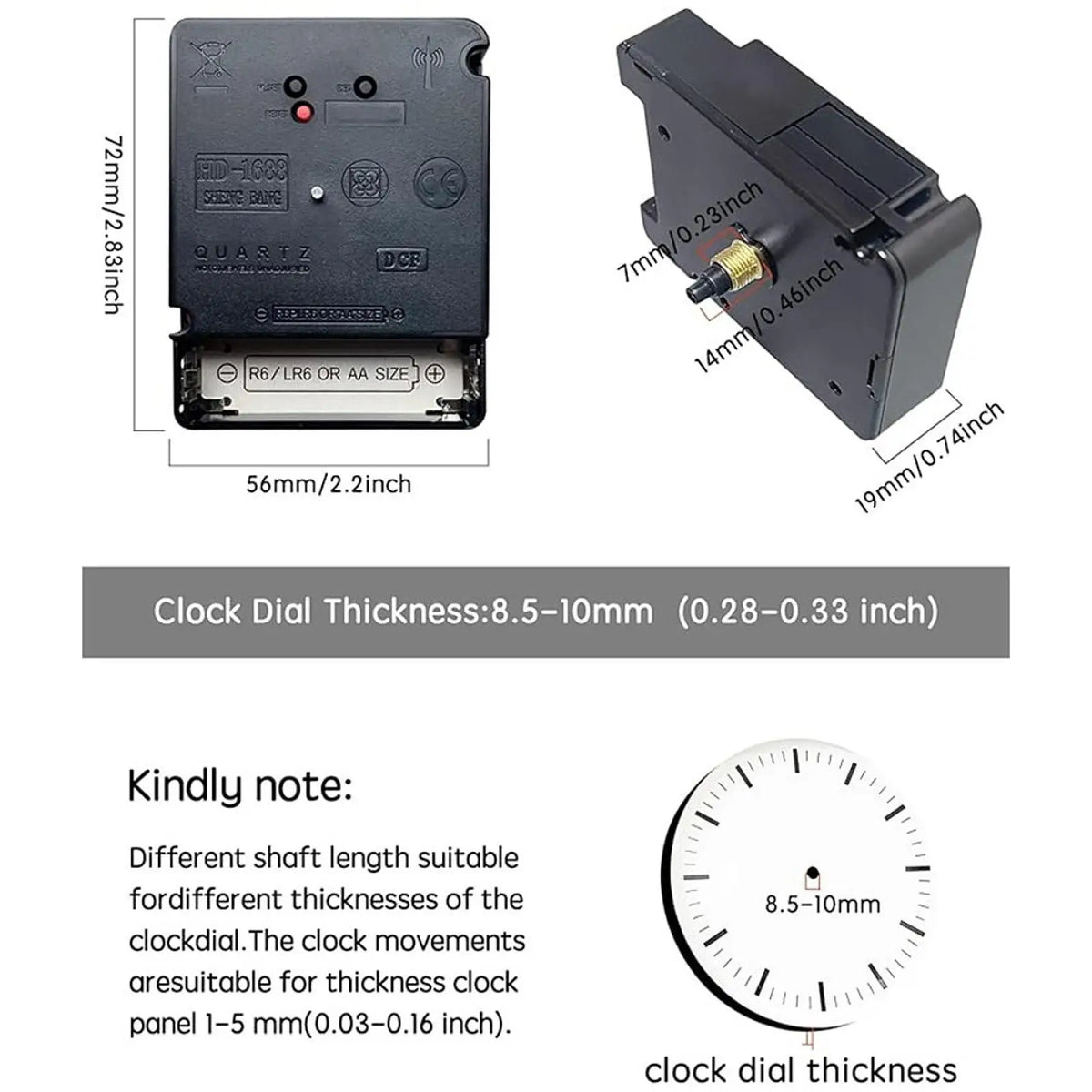 Clock Movement Sturdy Wall Clock Repair Parts Wall Clock Mechanism Motor Replacement Silent Mechanism Replacement for DIY Clocks Quake Default Title