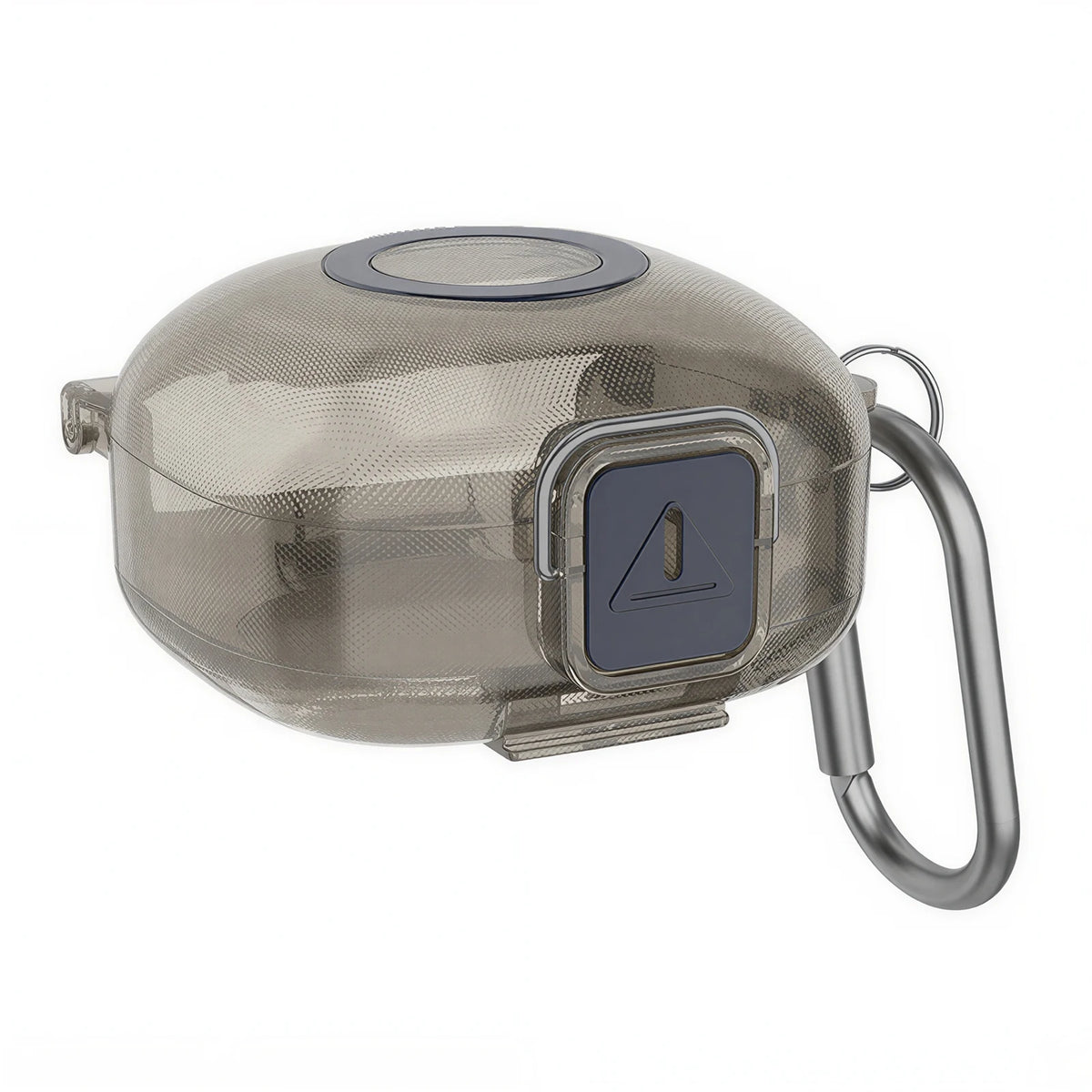 For Soundcore P40i Earbuds Case Transparent TPU Snap Buckle Dustproof Charging Box Cover Carabiner Clip Quake Transparent grey