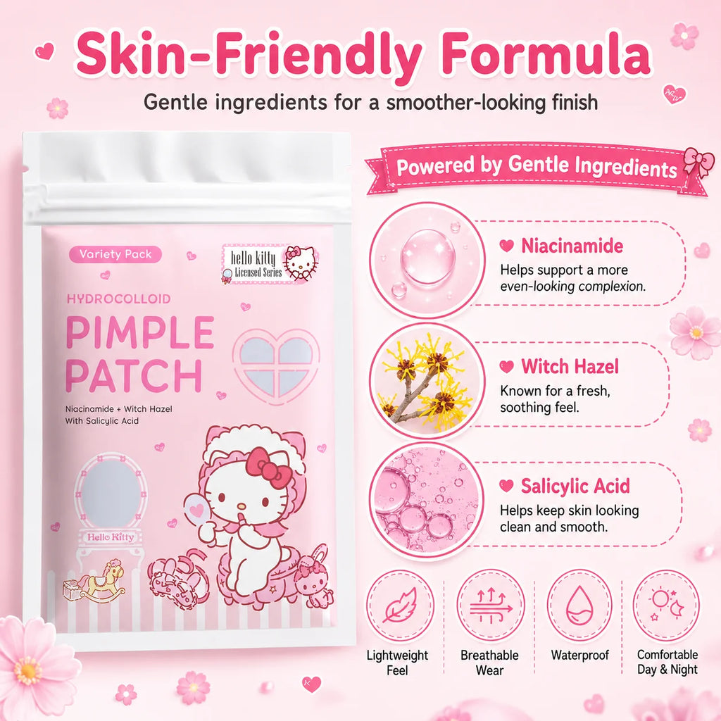 100PCS hello kitty Acne patches, facial acne patches, hydrogel acne removal patches, concealer Quake