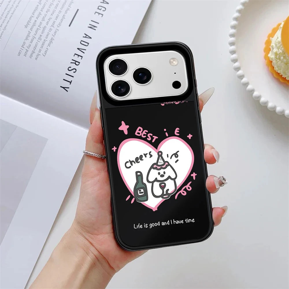 6090468 Mirror Surface Magnetic Phone Case Cover for IPhone 13 14 15 16 17 18 Pro Max Case Multicolor Quake
