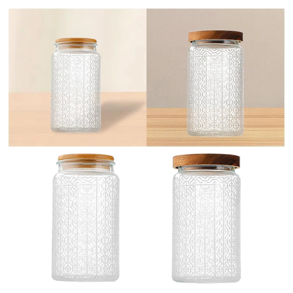 Airtight Canister 1L Tea Canister Pantry Kitchen with Lid Clear Pantry Canister for Candy Dry Goods Sugar Coffee Beans Snacks Quake