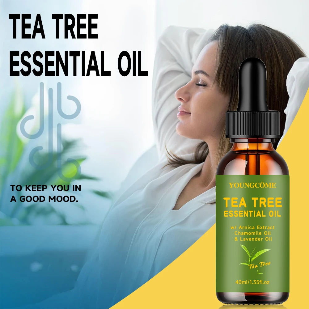 Tea Tree Essential Oil for Skin Care Hair Dry Scalp Nails Aromatherapy And Diffuser Quake