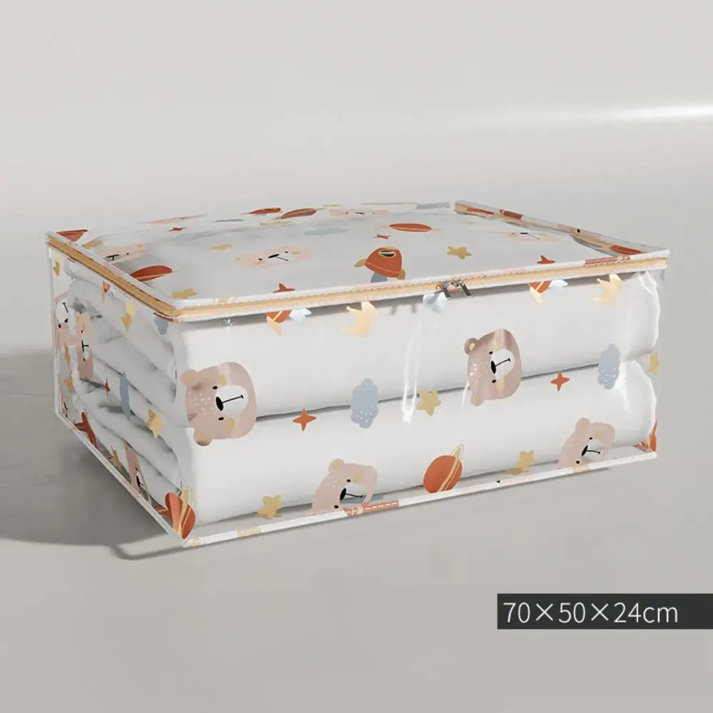 New Three-Dimensional Storage Bag Dustproof Large Capacity Clothes Organizer Transparent Waterproof Quilt Bag Household Quake Large