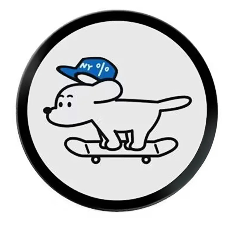 Magnetic Phone Grip Card Holder Stand – Fun Dog Skateboard Design