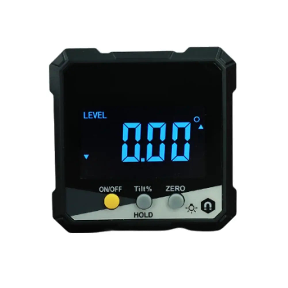 Green Backlit Digital Angle Finder Smart Level Box Magnetic Base Auto-Rotating Display Slope Meter for Woodworking Saw Quake Yellow