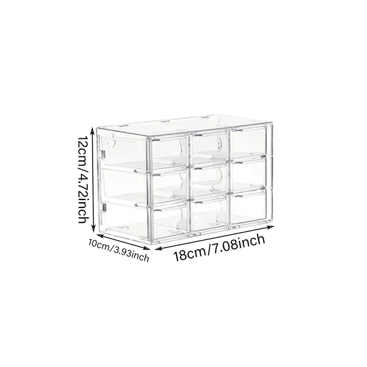 Desktop Jewelry Beads Storage Box Handmade DIY Materials Organizer Transparent Plastic Divided Drawer Bead Sorting Case Quake 9grids-Transparent