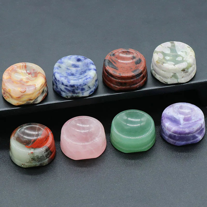 3Pcs/Set Natural Stone Round Ball Base Natural Stone Tiger Eye Quartz Bracket Odd Stone Base Decorations Jewelry Accessories Quake