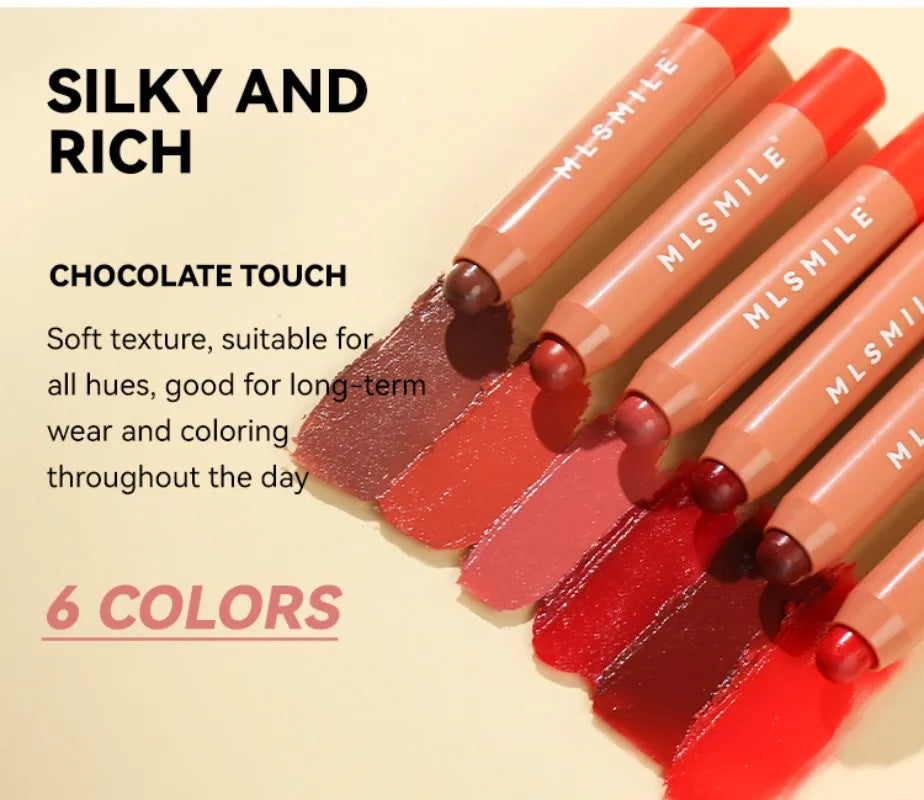 6 Colors Lipstick Pen Waterproof Long-Lasting Natural Shine Moisturizing Non-stick Perfect Sexy Lip Gloss Women Makeup Quake