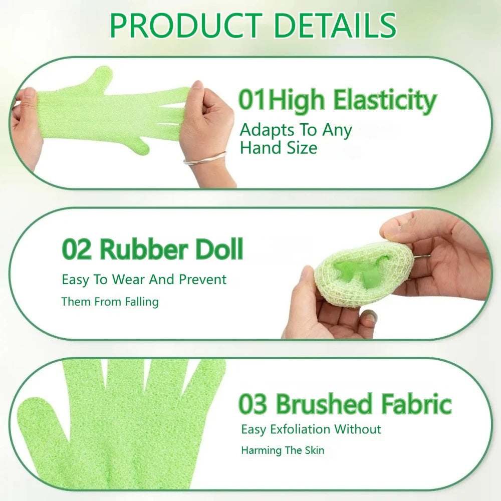 12Pcs Exfoliating Bath Gloves, Deep Scrubbing Shower Gloves Body Scrubber, Skin Spa Massage for Smooth Skin-Spa&Massage Quake