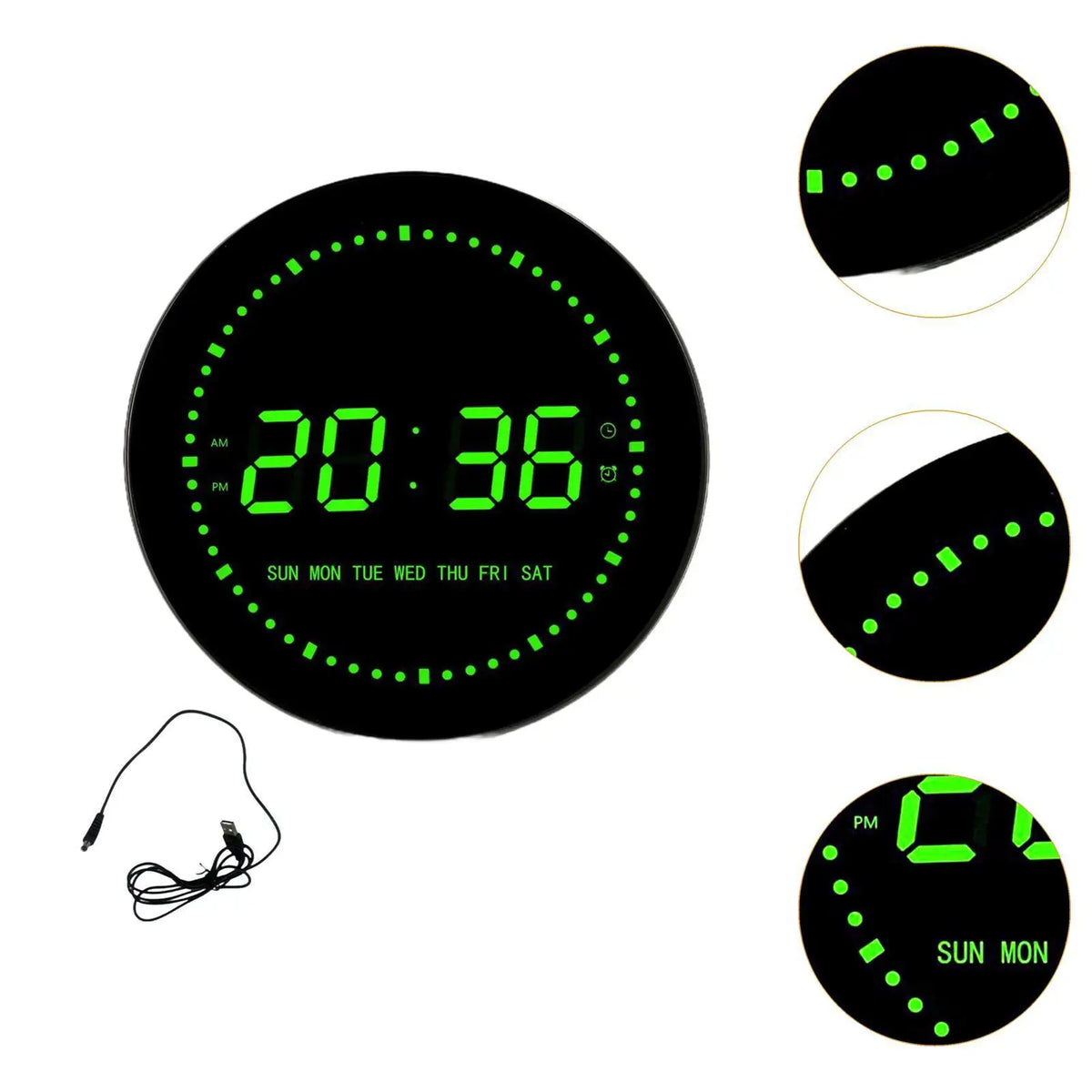 LED Digital Clock with USB Cable Tabletop Clock for Indoor School Classroom Quake