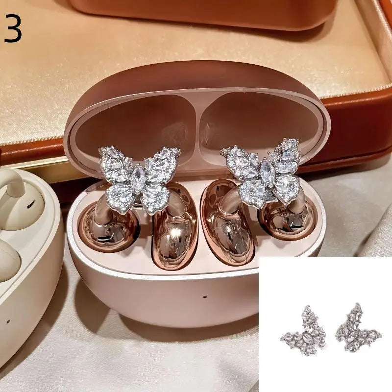 DIY Headphone Decor Clips, Removable Zircon Diameter Buckle Ornaments, Easy Install Earbud Decoration For Wireless Headphones Quake Style03