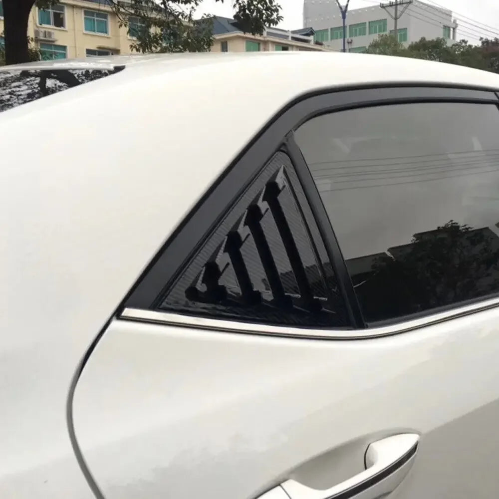 For Toyota Corolla 2014-2018 Car Rear Louver Window Side Shutter Cover Trim Sticker Vent Scoop ABS Carbon Fiber Black Auto Quake
