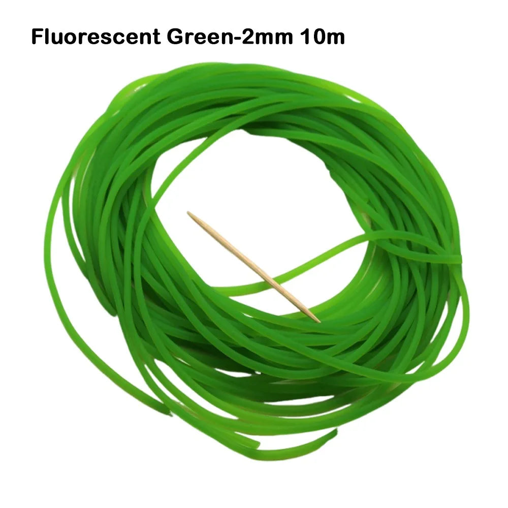 2025 2/2.2mm Fishing Elastic Band Strapping 10m Tied Line Rope Solid Rubber Tennis Elastic Band Fishing Line Quake Fluorescent Green