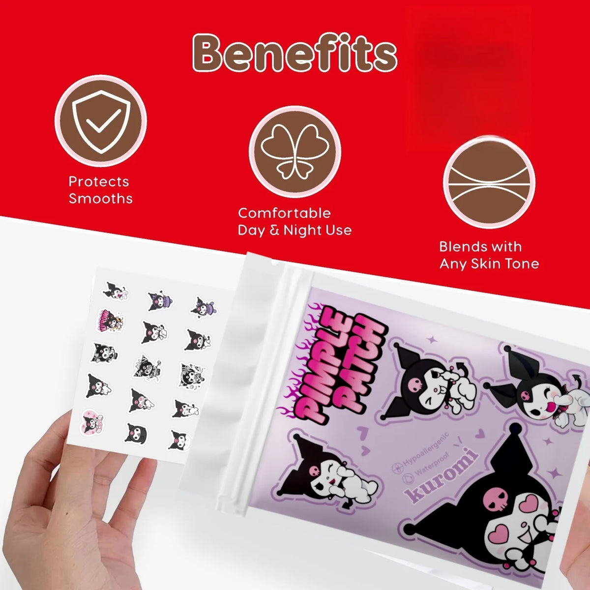 Sanrio Hello Kitty Acne patches, Cartoon acne patches, Acne cover-up stickers, Cute concealer stickers Quake