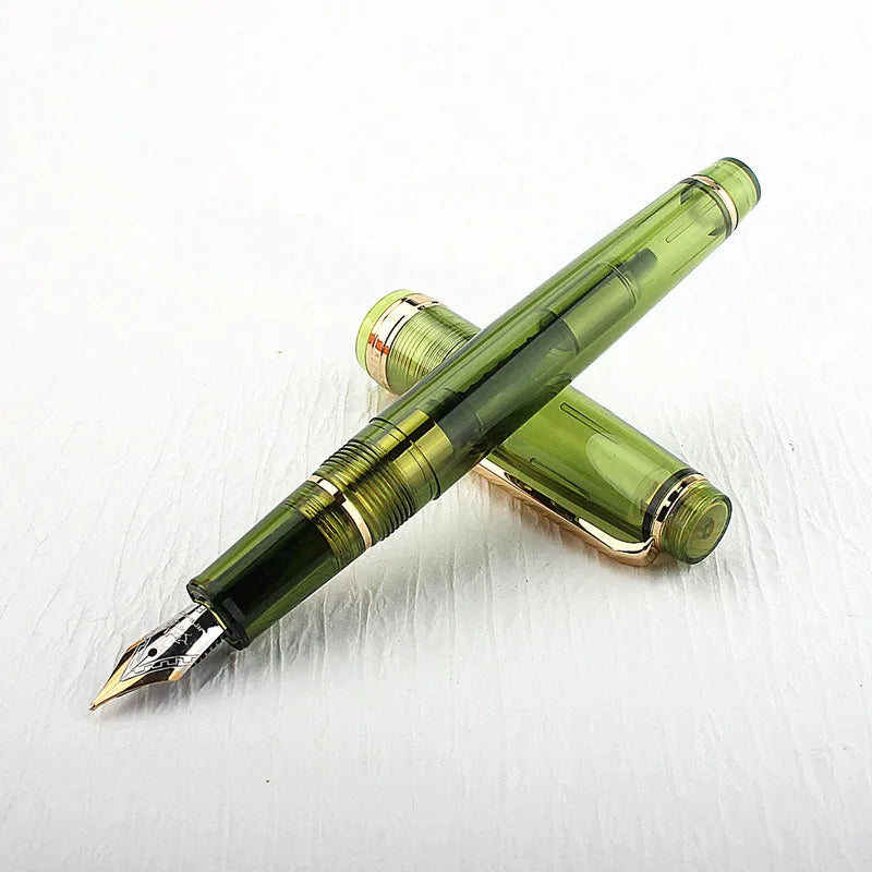 Jinhao 82 Fountain Pen Acrylic EF/F/M/Bent Nib Golden Trim with Converter Writing Pen Quake