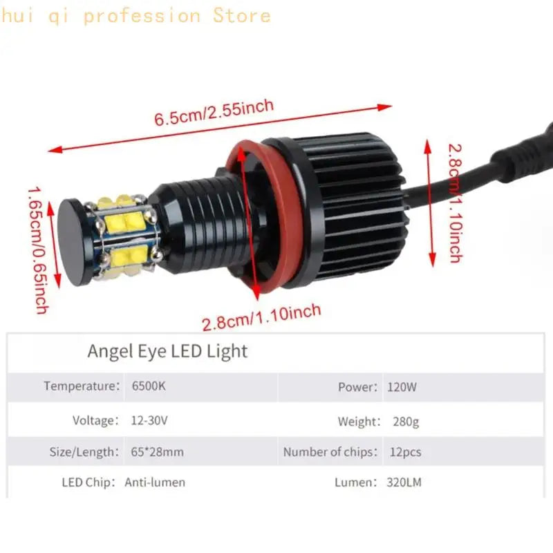 360 Degree Bright LED Angel Eyes Headlight 120W Modern Design for E90 E92 E60 E70 Model Automobile Light H8WE Quake