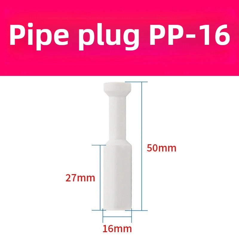 3/5 Pcs PP Pneumatic Connector Quick Plug Plastic Plug Pipe Plug PP 4mm 6mm 8mm 10mm 12mm 14mm 16MM Air Hose Sealing Connector Quake White PP16 5PCS