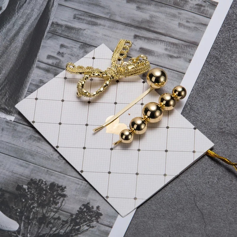 1/2/3/4Pcs/Set Women Pearl Metal Hair Clips Barrette Hairpin Hair Styling Accessories Tools Headdress New Arrival INS Hot Sale Quake