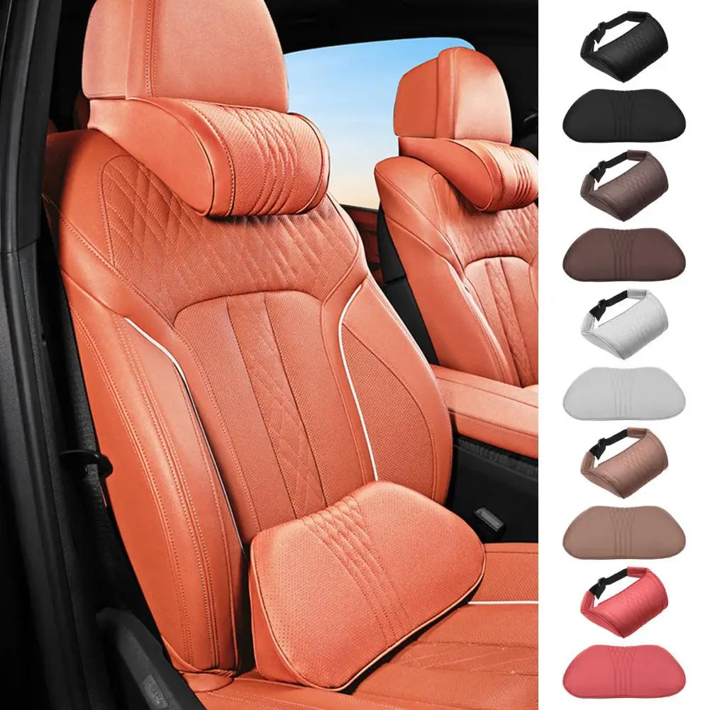 Car Headrest Lumbar Support Pillow Set Universal Memory Foam Car Headrest Neck Pillow Ergonomic Auto Neck for Long for Car Quake