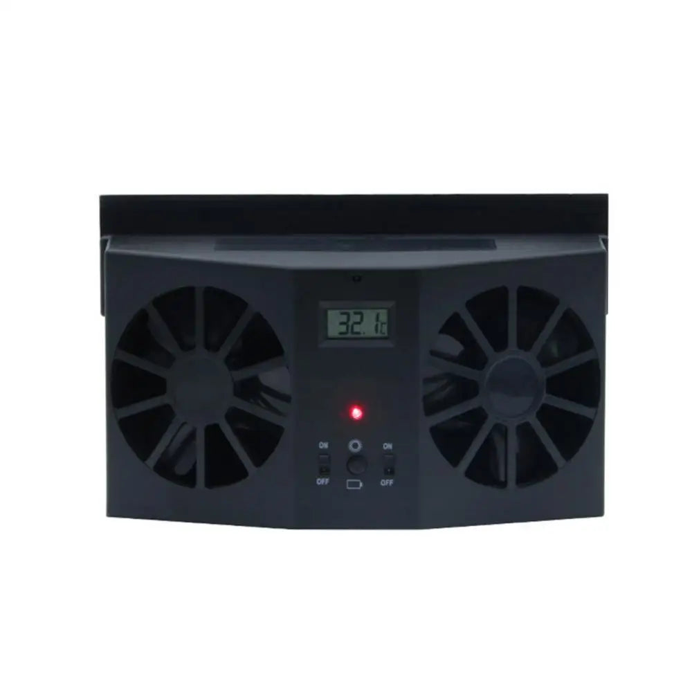 Car Auto Solar Fan Window Cooling Air Vent Vehicle Ventilation System Radiator Car Fans Quake black