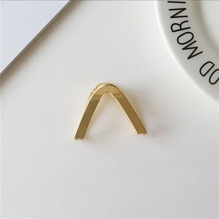 High Ponytail V-shaped Hair Clip Fashionable Gold Color Metal Small Hair Clips High Ponytail Ornament Korean Popular Headwear Quake gold