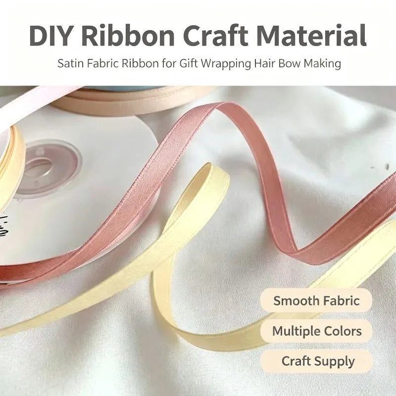 Matte Double Sided Polyester Cotton Ribbon DIY Craft Bow Making Ribbon Garment Accessories Gift Wrapping Decorative Strap Quake