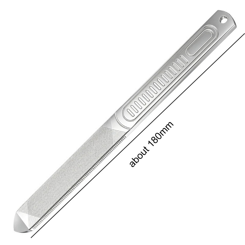 1pc Stainless steel polishing nail file nail polish polishing strip pointed anti slip nail trimming tool Quake L