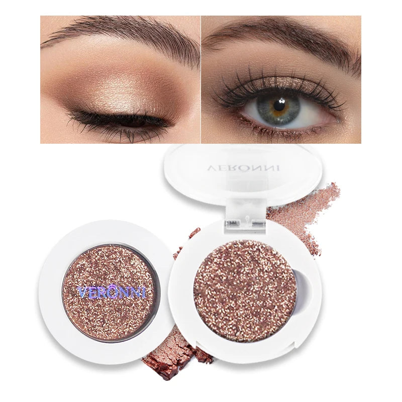 Monochrome Fashion Shimmer Glitter EyeShadow Makeup Pigment Pearlescent Brightening High Light Powder Eyeshadow Lasting Cosmetic Quake E117