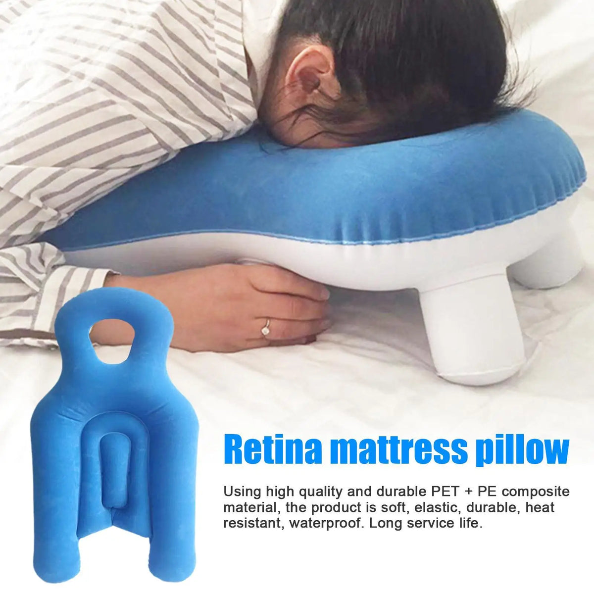 Face Down Pillow After Eye Surgery, Inflatable Retina Lying Pillow Prone Pillow Face Down Sleep Vitrectomy Macular Hole Recovery Quake Default Title