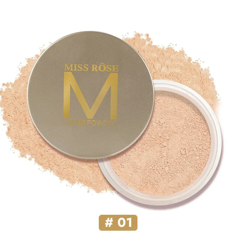 MISS Rose-Translucent Loose Setting Powder, Oil Control, Long Lasting, Lightweight, No Cakey Pores and Redness, Makeup Quake 01