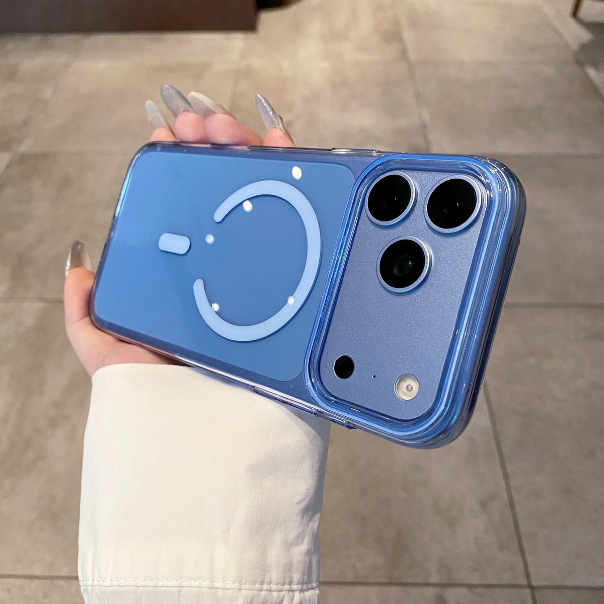 New Transparent Magnetic Phone Case for iPhone 14/15/16/17/pro Max, 17pro & 18pro, Compatible with Magsafe Wireless Charging Quake Blue iPhone 18 Pro Max