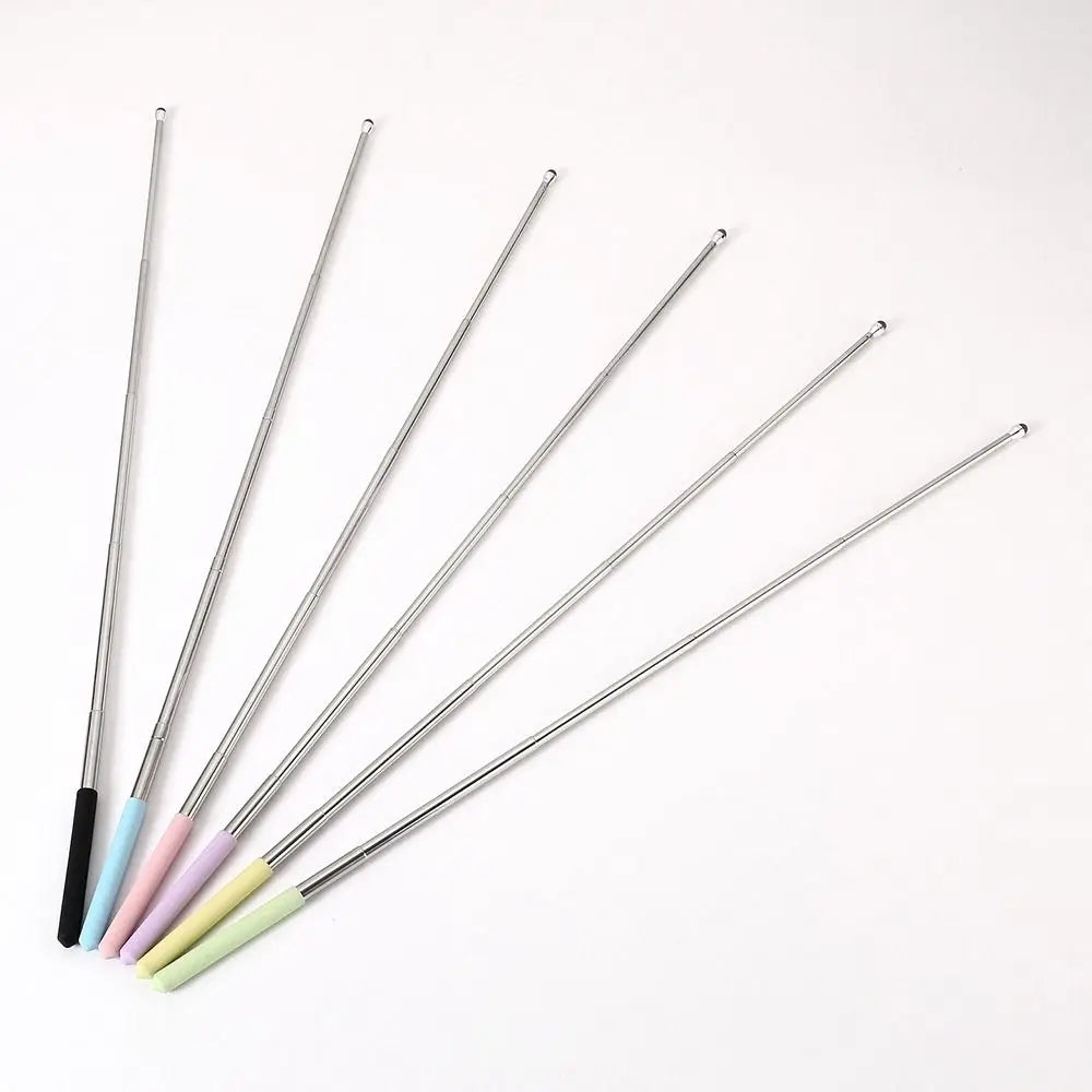 Simple 66cm Stylus Pen Five Sections Retractable Digital Pen Macaron Color Teaching Pointer Students Quake