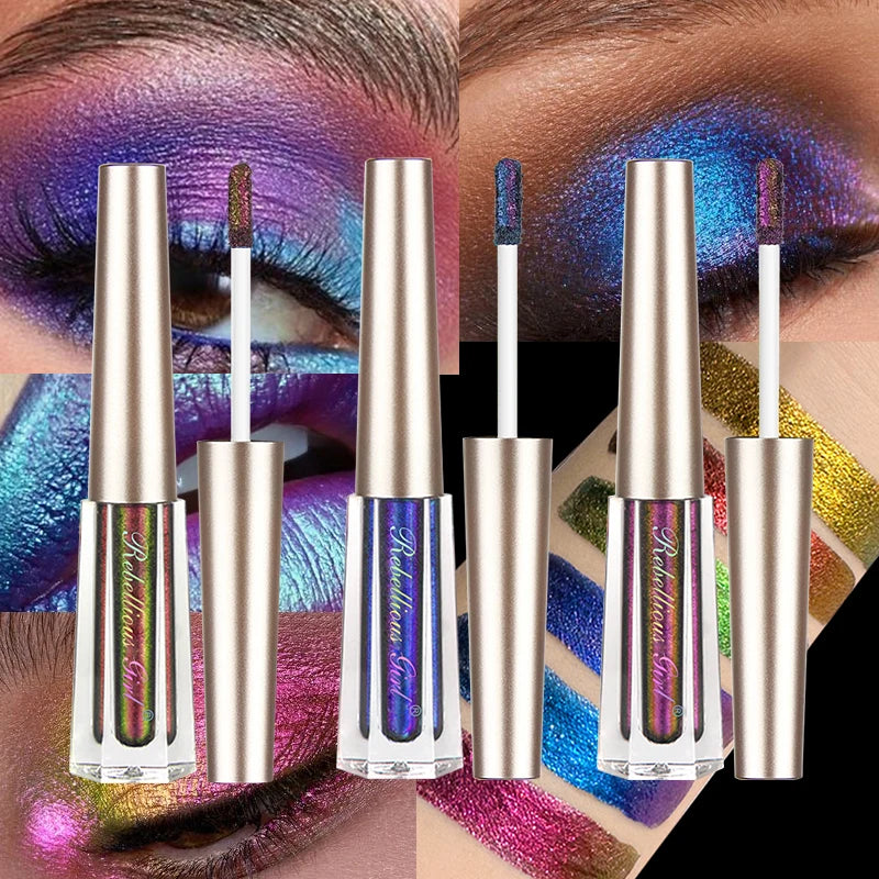 Chameleon EyeshadowsDiamond Glitter Liquid Eyeshadow StickHighly Pigmented Metallic Shimmering Long Lasting Shine All Makeup Quake 246